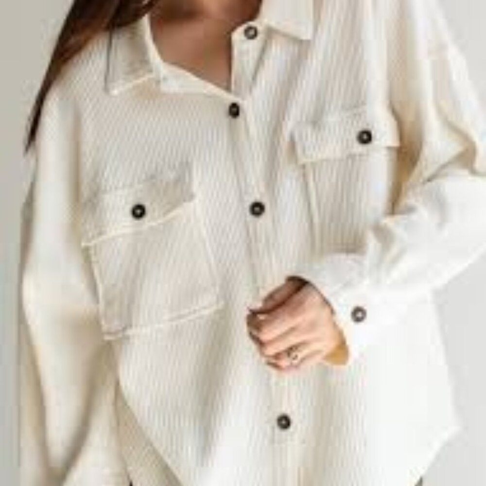 Zara white oversized shacket shirt -XS